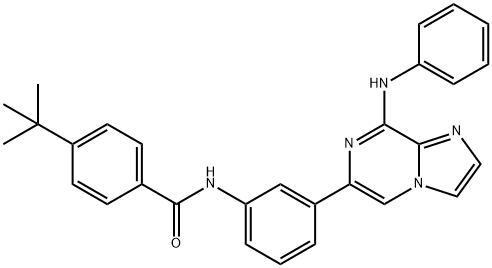 N-[3-(8-anilinoimidazo[1,2-a]pyrazin-6-yl)phenyl]-4-tert-butylbenzamide