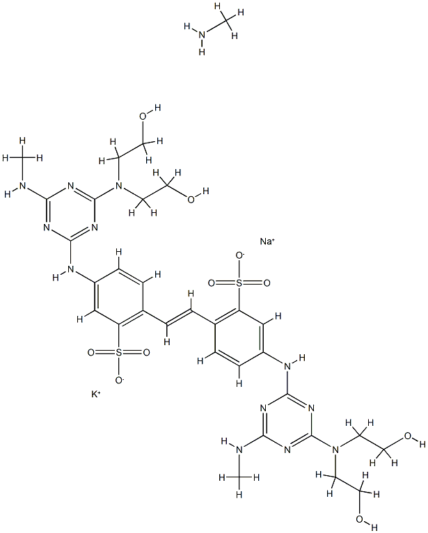 4,4'-bis[[4-[bis(2-hydroxyethyl)amino]-6-(methylamino)-1,3,5-triazin-2-yl]amino]stilbene-2,2'-disulphonic acid, potassium sodium salt, compound with methylamine