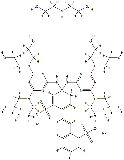 4,4-bis[[4,6-bis[bis(2-hydroxyethyl)amino]-1,3,5-triazin-2-yl]amino]stilbene-2,2'-disulphonic acid, potassium sodium salt, compound with 2,2'-iminodiethanol