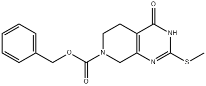 Pyrido[3,4-d]pyrimidine-7(3H)-carboxylic acid, 4,5,6,8-tetrahydro-2-(methylthio)-4-oxo-, phenylmethyl ester