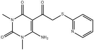 2,4(1H,3H)-Pyrimidinedione, 6-amino-1,3-dimethyl-5-[2-(2-pyridinylthio)acetyl]-