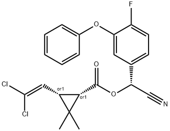 alpha-cyano-4-fluoro-3-phenoxybenzyl [1alpha(S*),3alpha]-(±)-3-(2,2-dichlorovinyl)-2,2-dimethylcyclopropanecarboxylate