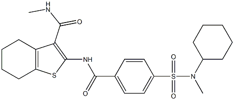 2-[[4-[cyclohexyl(methyl)sulfamoyl]benzoyl]amino]-N-methyl-4,5,6,7-tetrahydro-1-benzothiophene-3-carboxamide