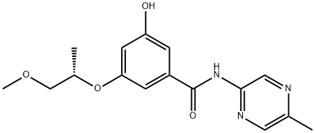 3-hydroxy-5-{[(1S)-1-methyl-2-(methyloxy)ethyl]oxy}-N-(5-methylpyrazin-2-yl)benzamide