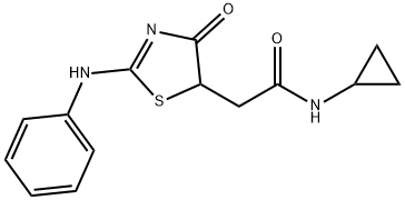 N-cyclopropyl-2-[4-oxo-2-(phenylimino)-1,3-thiazolidin-5-yl]acetamide