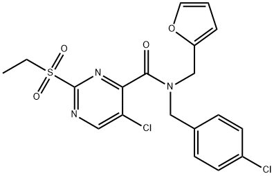 4-Pyrimidinecarboxamide, 5-chloro-N-[(4-chlorophenyl)methyl]-2-(ethylsulfonyl)-N-(2-furanylmethyl)-