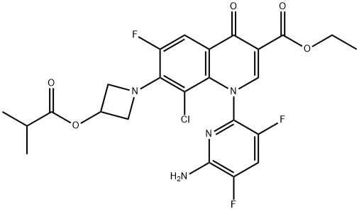 3-Quinolinecarboxylic acid, 1-(6-amino-3,5-difluoro-2-pyridinyl)-8-chloro-6-fluoro-1,4-dihydro-7-[3-(2-methyl-1-oxopropoxy)-1-azetidinyl]-4-oxo-, ethyl ester