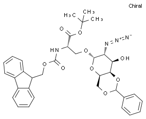 O-(2-Azido-4,6-O-benzylidene-2-deoxy-alpha-D-galactopyranosyl)-N-[(9H-fluoren-9-ylmethoxy)carbonyl]-L-serine tert-Butyl Ester