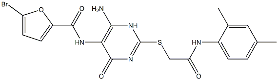 N-[6-amino-2-[2-(2,4-dimethylanilino)-2-oxoethyl]sulfanyl-4-oxo-1H-pyrimidin-5-yl]-5-bromofuran-2-carboxamide