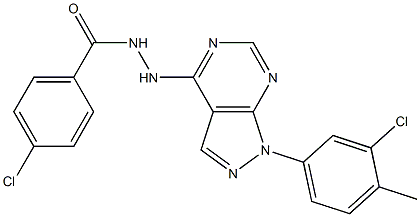 4-chloro-N'-[1-(3-chloro-4-methylphenyl)pyrazolo[3,4-d]pyrimidin-4-yl]benzohydrazide