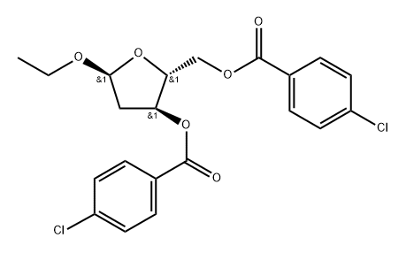 α-D-erythro-Pentofuranoside, ethyl 2-deoxy-, bis(4-chlorobenzoate) (9CI)