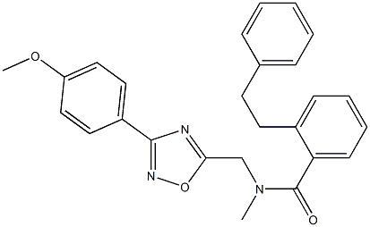 N-[[3-(4-methoxyphenyl)-1,2,4-oxadiazol-5-yl]methyl]-N-methyl-2-(2-phenylethyl)benzamide