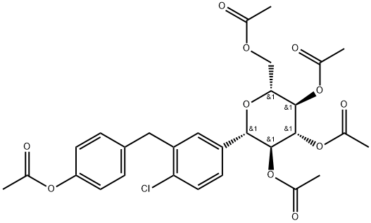 D-Glucitol,1-C-[3-[[4-(acetyloxy)phenyl]methyl]-4-chlorophenyl]-1,5-anhydro-,tetraacetate, (1S)-