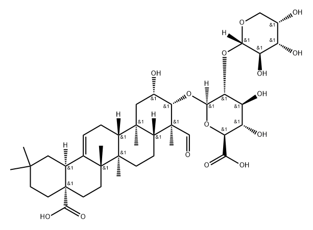 β-D-Glucopyranosiduronic acid, (2β,3β,4α)-17-carboxy-2-hydroxy-23-oxo-28-norolean-12-en-3-yl 2-O-α-L-arabinopyranosyl-