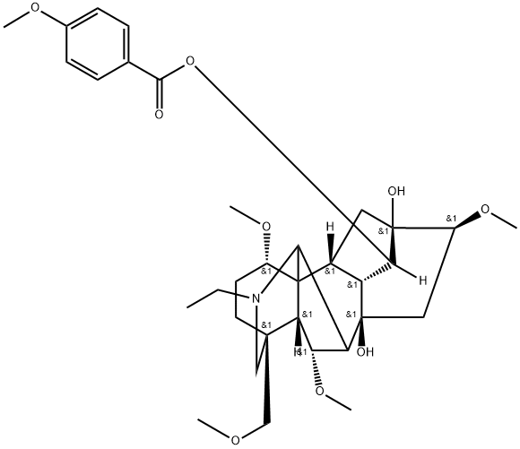 Aconitane-8,13,14-triol, 20-ethyl-1,6,16-trimethoxy-4-(methoxymethyl)-, 14-(4-methoxybenzoate), (1α,6α,14α,16β)-