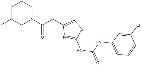 1-(3-chlorophenyl)-3-[4-[2-(3-methylpiperidin-1-yl)-2-oxoethyl]-1,3-thiazol-2-yl]urea