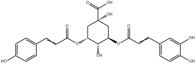 Cyclohexanecarboxylic acid, 3-[[3-(3,4-dihydroxyphenyl)-1-oxo-2-propen-1-yl]oxy]-1,4-dihydroxy-5-[[3-(4-hydroxyphenyl)-1-oxo-2-propen-1-yl]oxy]-, (1S,3R,4R,5R)-