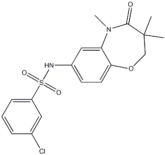 3-chloro-N-(3,3,5-trimethyl-4-oxo-2H-1,5-benzoxazepin-7-yl)benzenesulfonamide