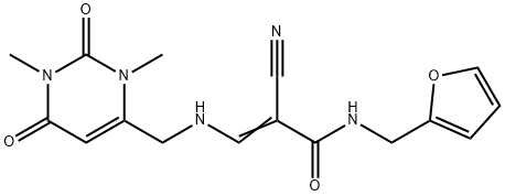 2-cyano-3-{[(1,3-dimethyl-2,6-dioxo-1,2,3,6-tetrahy dropyrimidin-4-yl)methyl]amino}-N-[(furan-2-yl)me thyl]prop-2-enamide