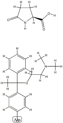 5-oxo-L-proline, compound with 2-[1-(4-chlorophenyl)-1-phenylethoxy]-N,N-dimethylethylamine (1:1)