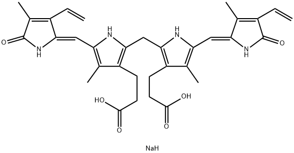 sodium 3-(2-((3-(2-carboxylatoethyl)-4-methyl-5-((Z)-(3-methyl-5-oxo-4-vinyl-1H-pyrrol-2(5H)-ylidene)methyl)-1H-pyrrol-2-yl)methyl)-4-methyl-5-((Z)-(4-methyl-5-oxo-3-vinyl-1H-pyrrol-2(5H)-ylidene)methyl)-1H-pyrrol-3-yl)propanoate