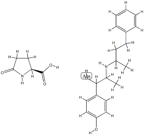 5-oxo-L-proline, compound with 4-hydroxy-alpha-[1-[(1-methyl-3-phenylpropyl)amino]ethyl]benzyl alcohol (1:1)