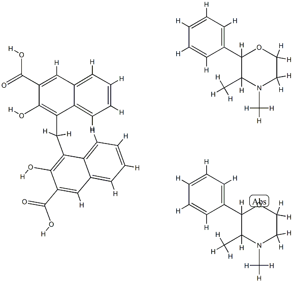 4,4'-methylenebis[3-hydroxy-2-naphthoic] acid, compound with 3,4-dimethyl-2-phenylmorpholine (1:2)