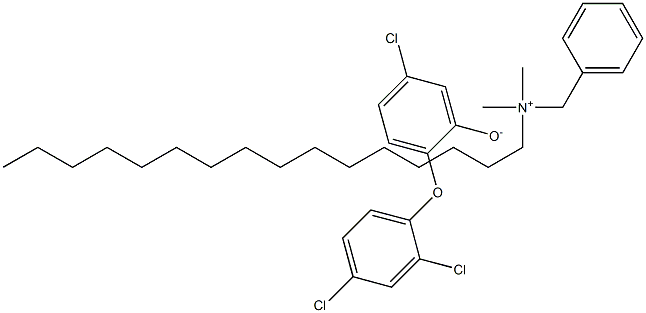 benzyl(hexadecyl)dimethylammonium, salt with 5-chloro-2-(2,4-dichlorophenoxy)phenol (1:1)