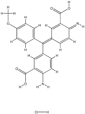 2-amino-5-[(3-carboxy-4-imino-2,5-cyclohexadien-1-ylidene)(4-methoxyphenyl)methyl]benzoic acid monohydrochloride