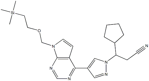 3-cyclopentyl-3-[4-(7-[2-(trimethylsilyl)ethoxy]methyl-7H-pyrrolo[2,3-d]-pyrimidin-4-yl)-1H-pyrazol-1-yl]propanenitrile