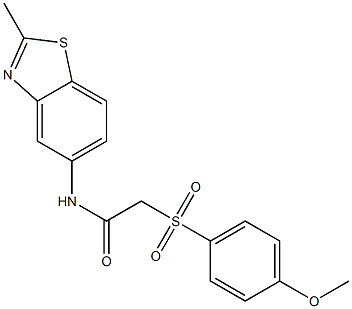 2-(4-methoxyphenyl)sulfonyl-N-(2-methyl-1,3-benzothiazol-5-yl)acetamide