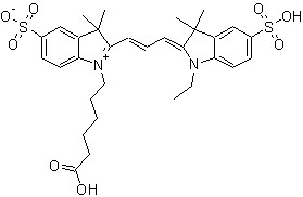 3H-Indolium, 2-[3-[1-(5-carboxypentyl)-1,3-dihydro-3,3-dimethyl-5-sulfo-2H-indol-2-ylidene]-1-propen-1-yl]-1-ethyl-3,3-dimethyl-5-sulfo-, inner salt