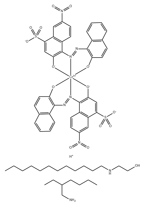 trihydrogen bis[3-hydroxy-4-[(2-hydroxy-1-naphthyl)azo]-7-nitronaphthalene-1-sulphonato(3-)]chromate(3-), compound with 2-(dodecylamino)ethanol and 2-ethyl-1-hexylamine (1:2:1)