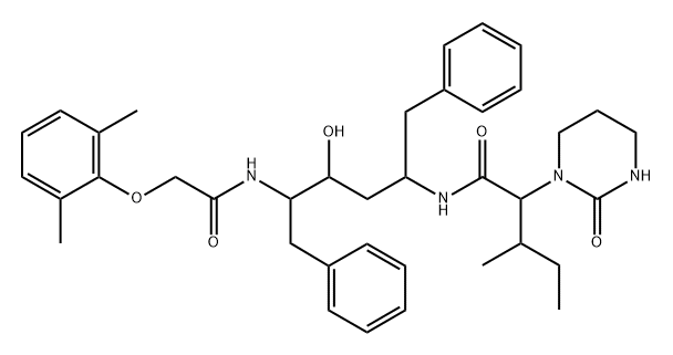 1(2H)-Pyrimidineacetamide, N-[4-[[2-(2,6-dimethylphenoxy)acetyl]amino]-3-hydroxy-5-phenyl-1-(phenylmethyl)pentyl]tetrahydro-α-(1-methylpropyl)-2-oxo-