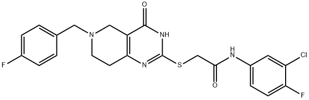N-(3-chloro-4-fluorophenyl)-2-[[6-[(4-fluorophenyl)methyl]-4-oxo-1,5,7,8-tetrahydropyrido[4,3-d]pyrimidin-2-yl]sulfanyl]acetamide