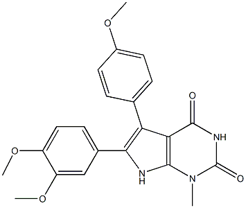 6-(3,4-dimethoxyphenyl)-5-(4-methoxyphenyl)-1-methyl-7H-pyrrolo[2,3-d]pyrimidine-2,4-dione