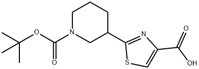 1-Piperidinecarboxylic acid, 3-(4-carboxy-2-thiazolyl)-, 1-(1,1-dimethylethyl) ester