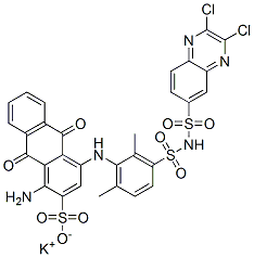 1-Amino-4-[[3-[[[(2,3-dichloroquinoxalin-6-yl)sulfonyl]amino]sulfonyl]-2,6-dimethylphenyl]amino]-9,10-dihydro-9,10-dioxo-2-anthracenesulfonic acid potassium salt