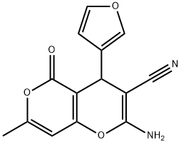 2-AMINO-4-FURAN-3-YL-7-METHYL-5-OXO-4H,5H-PYRANO[4,3-B]PYRAN-3-CARBONITRILE