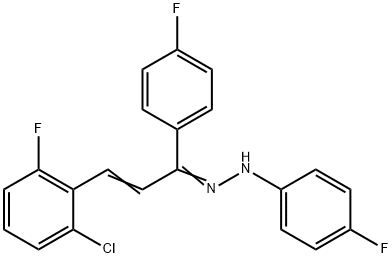 2-Propen-1-one, 3-(2-chloro-6-fluorophenyl)-1-(4-fluorophenyl)-, (4-fluorophenyl)hydrazone (9CI)