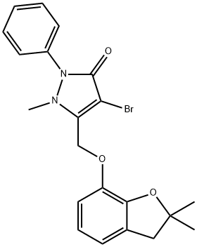 3H-Pyrazol-3-one, 4-bromo-5-[[(2,3-dihydro-2,2-dimethyl-7-benzofuranyl)oxy]methyl]-1,2-dihydro-1-methyl-2-phenyl-