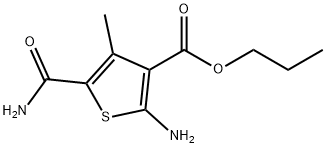 2-amino-5-carbamoyl-4-methyl-3-thiophenecarboxylic acid propyl ester