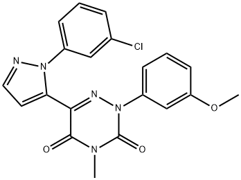 6-[1-(3-CHLOROPHENYL)-1H-PYRAZOL-5-YL]-2-(3-METHOXYPHENYL)-4-METHYL-1,2,4-TRIAZINE-3,5(2H,4H)-DIONE