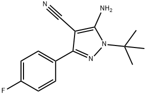 1H-Pyrazole-4-carbonitrile, 5-amino-1-(1,1-dimethylethyl)-3-(4-fluorophenyl)-