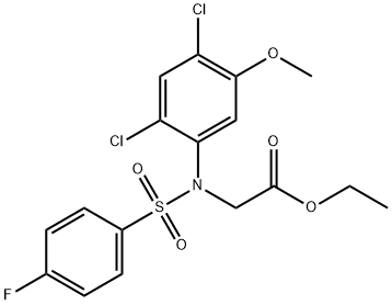 ETHYL 2-(2,4-DICHLORO[(4-FLUOROPHENYL)SULFONYL]-5-METHOXYANILINO)ACETATE