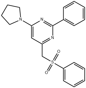 2-PHENYL-4-[(PHENYLSULFONYL)METHYL]-6-(1-PYRROLIDINYL)PYRIMIDINE