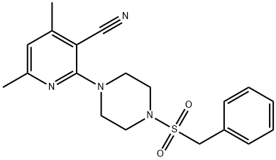 2-[4-(BENZYLSULFONYL)PIPERAZINO]-4,6-DIMETHYLNICOTINONITRILE