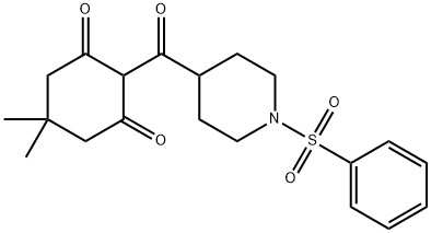 5,5-DIMETHYL-2-([1-(PHENYLSULFONYL)-4-PIPERIDINYL]CARBONYL)-1,3-CYCLOHEXANEDIONE