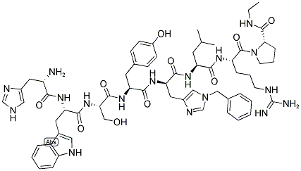 Luteinizing hormone-releasing factor(pig),1-de(5-oxo-L-proline)-6-[1-(phenylmethyl)-D-histidine]-9-(N-ethyl-L-prolinamide)-10-deglycinamide-
