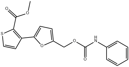 2-Thiophenecarboxylic acid, 3-[5-[[[(phenylamino)carbonyl]oxy]methyl]-2-furanyl]-, methyl ester